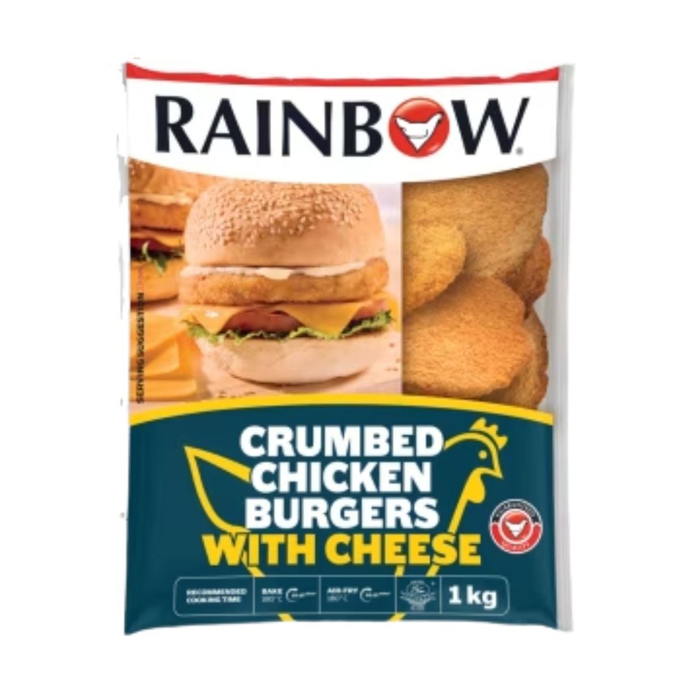 Rainbow Crumbed Chicken Cheese Burgers